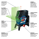 Bosch, GCL100-80CG, Cross-Line Laser, 12 V, Green Beam, 100 ft Range, ±1/8 in Accuracy, Smart Pendulum System