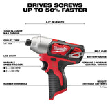 Milwaukee 2492-24 M12 Cordless LITHIUM-ION 4-Tool Combo Kit