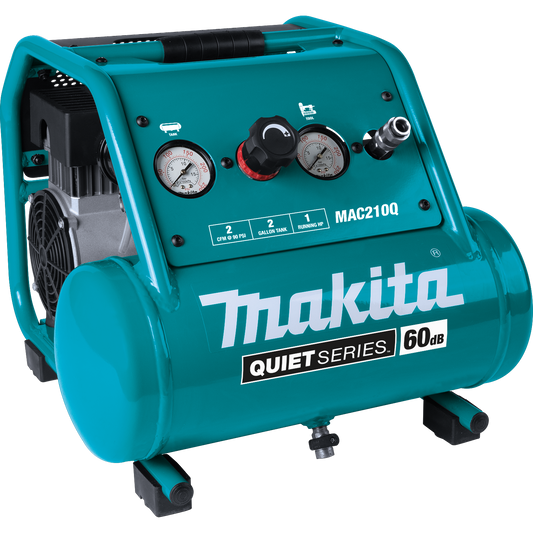 Makita MAC210Q  Quiet Series 1 HP, 2 Gallon, Oil Free, Electric Air Compressor