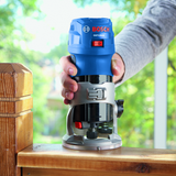 Bosch, GKF125CEN, Palm Router, 1.25 hp; 7 A, 16,000 to 35,000 RPM, Fixed Base