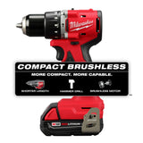 Milwaukee 3602-21P M18 Compact Brushless 1/2" Hammer Drill/Driver Kit