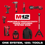 Milwaukee Tool, 2569-20, Ratchet, Cordless, 3/8 in, 12V, 420 in-lbs Torque, 450 RPM, Extended Reach