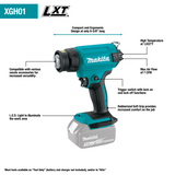 Makita XGH01ZK 18V LXT Lithium Ion Cordless Heat Gun, Tool Only