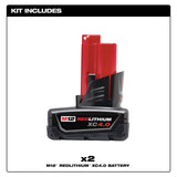 Milwaukee 48-11-2442 M12 REDLITHIUM XC4.0 Battery Two Pack