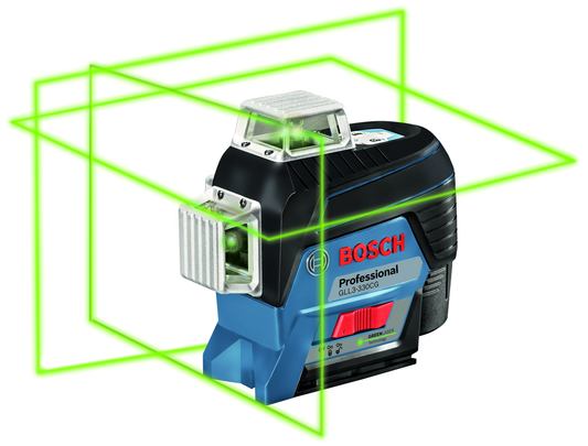 Bosch, GLL3-330CG, Leveling Laser, 330 ft diameter, ±0.25 in per 100 ft, 3 planes, Bluetooth connectivity, IP54