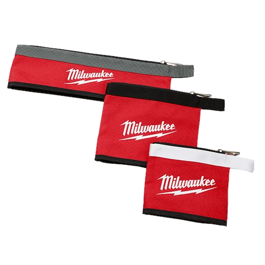 Milwaukee Tool, 48-22-8183, Zipper Pouch Set, Heavy Duty Canvas, 6 in; 8 in; 14 in, Water Resistant