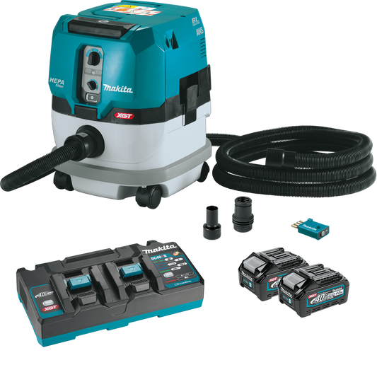 Makita GCV02PMU 40V max XGT Brushless 2.1 Gallon HEPA Filter Dry Dust Extractor Kit