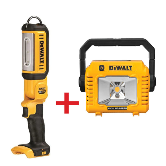 DeWalt DCL050 20V MAX* LED Hand Held Area Light (Tool Only) Plus Free DeWalt DCL077B TASK LIGHT
