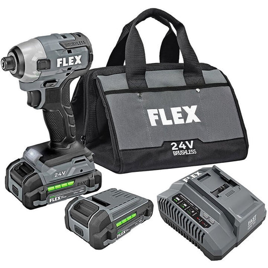 FLEX FX1351-2 24V 1/4-In. Hex Impact Driver Kit