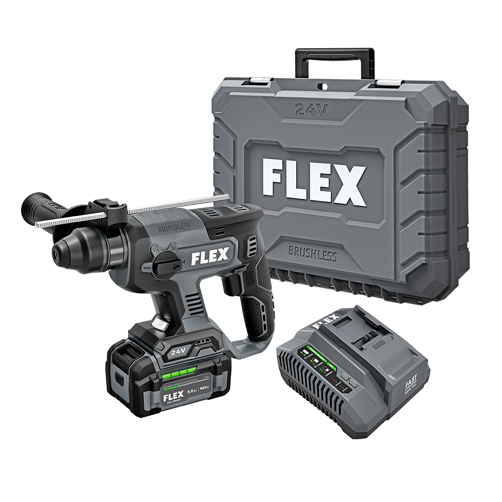 FLEX 24V 7/8" SDS PLUS ROTARY HAMMER KIT by FLEX - Bare Tool