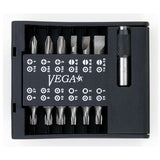 Vega Tools, VT-25A, Driver Bit Set, S2 Modified Steel, 1/4"-Hex, Multiple Tip Configuration