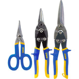 IRWIN, 2073704, Snips Set, 3-Piece, Utility Snip; Multi-Purpose Extra Cut; High Alloy Steel, Cordless, 15.5 in