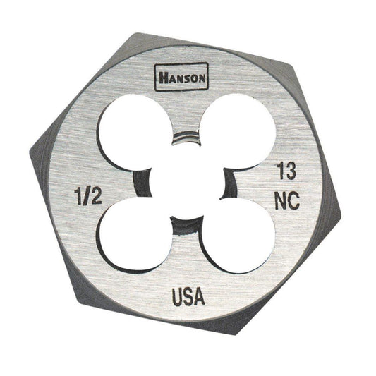 IRWIN, 9444, Hexagon Die, 1/2 in-13 NC, 5.800 in Length, SAE