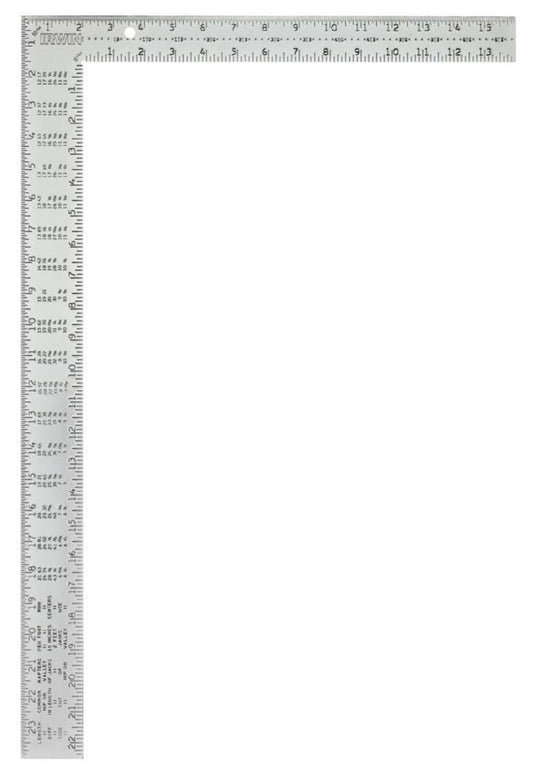 IRWIN, 1794448, Framing Square, Aluminum, 16 in x 24 in, Multiple Scales: 1/8 in, 1/10 in, 1/12 in, 1/16 in