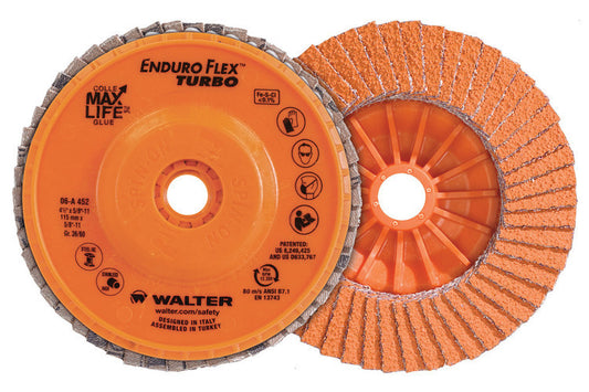 Walter Abrasives 06A458 4-1/2 x 5/8-11 80 Grit Enduro-Flex Turbo Disc