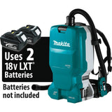 Makita XCV18ZX 18V X2 (36V) LXT Backpack Dry Dust Extractor 1.6 Gallon HEPA FilterAWS
