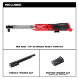 Milwaukee M12 FUEL 1/2 Inch Extended Reach Ratchet (Bare Tool)