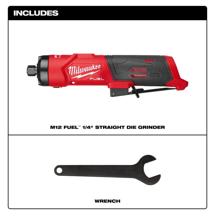 Milwaukee M12 FUEL 1/4 Inch Straight Die Grinder (Bare Tool)