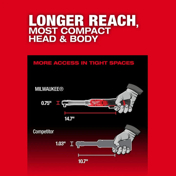 Milwaukee M12 FUEL 3/8 Inch Extended Reach Ratchet (Bare Tool)
