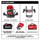 Milwaukee Tool, 2838-21, Router Kit, 1/2 in, 18V, 2.25 HP, Brushless Motor, Variable Speed 12k-25k RPM, Fixed/Plunge Base