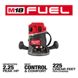 Milwaukee Tool, 2838-21, Router Kit, 1/2 in, 18V, 2.25 HP, Brushless Motor, Variable Speed 12k-25k RPM, Fixed/Plunge Base