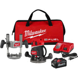 Milwaukee Tool, 2838-21, Router Kit, 1/2 in, 18V, 2.25 HP, Brushless Motor, Variable Speed 12k-25k RPM, Fixed/Plunge Base
