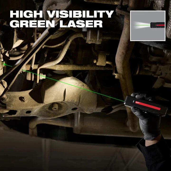Milwaukee Rechargeable Flat Flashlight with Green Laser