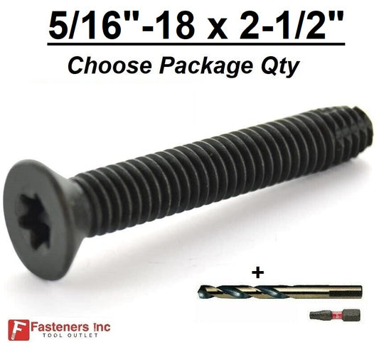 5/16"-18 x 2 1/2" Torx Trailer Flooring Floorboard Screws +DB-SP-1764 (BIT)+DWA2TX30IRB (T30)