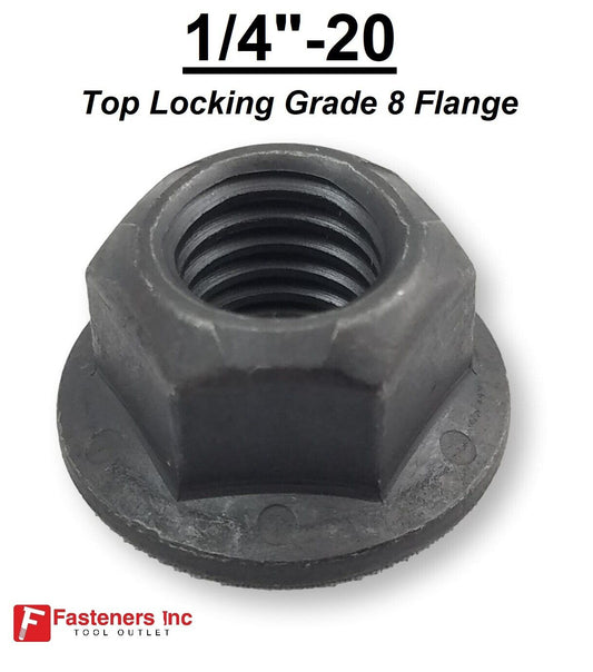 1/4"-20 Locking Flange Nut Grade 8 Phos & Oil Black Grade G