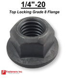 1/4"-20 Locking Flange Nut Grade 8 Phos & Oil Black Grade G