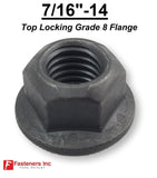 7/16"-14 Locking Flange Nut Grade 8 Phos & Oil Black Grade G