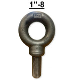 1"-8 x 2.50" Thread Lifting Eye Bolt Eyebolt Forged Black USA Domestic