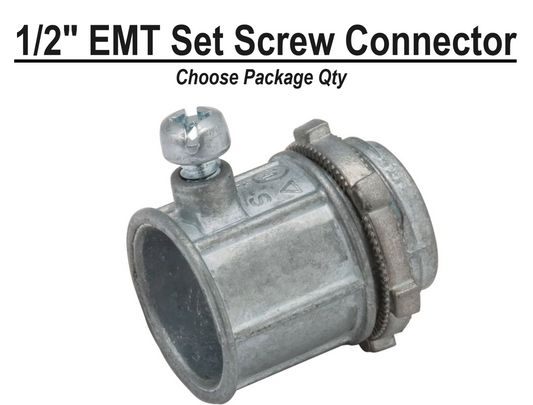 1/2" EMT Conduit UL Set Screw Connector Die Cast Zinc SSCN-050