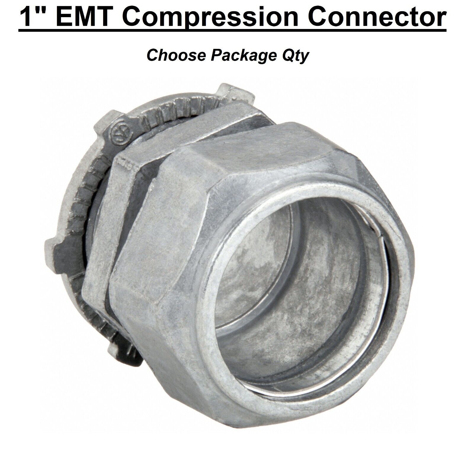 1" EMT Conduit UL Compression Connector Die Cast Zinc CCN-100