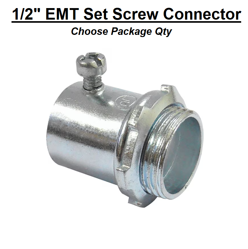1/2" EMT Conduit UL Set Screw Connector Zinc Steel H-50S