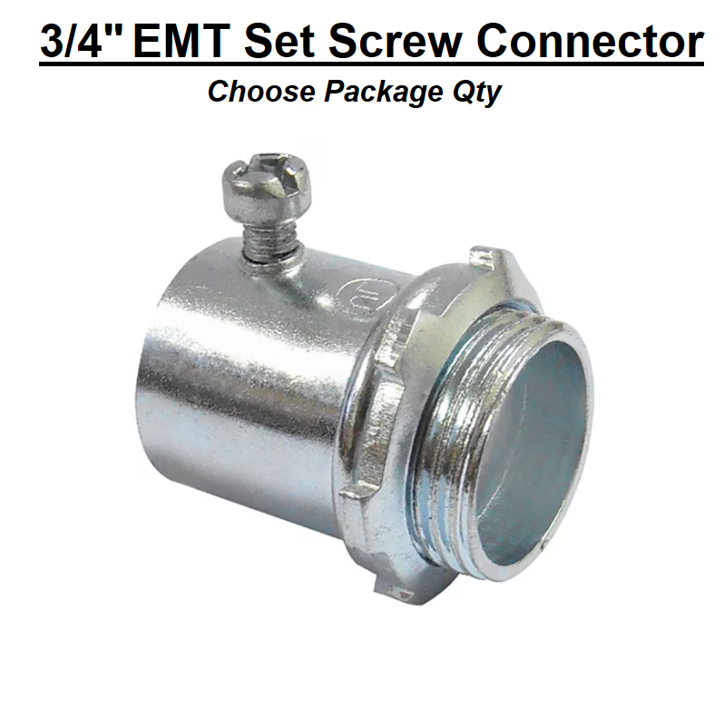 3/4" EMT Conduit UL Set Screw Connector Zinc Steel H-75S