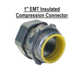 1" EMT Conduit UL Compression Insulated Connector Die Cast Zinc CCN-100I
