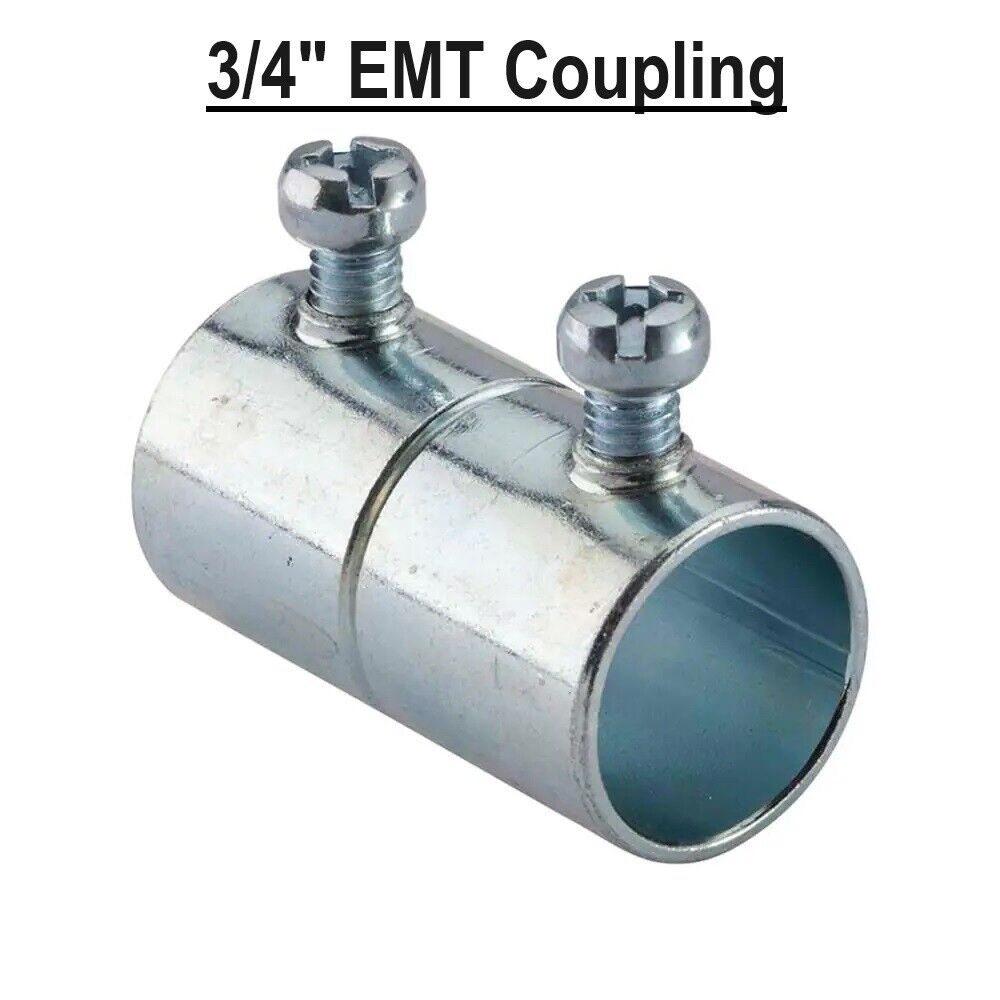 3/4" EMT Conduit UL Set Screw Coupling Coupler Zinc Steel Z-75S