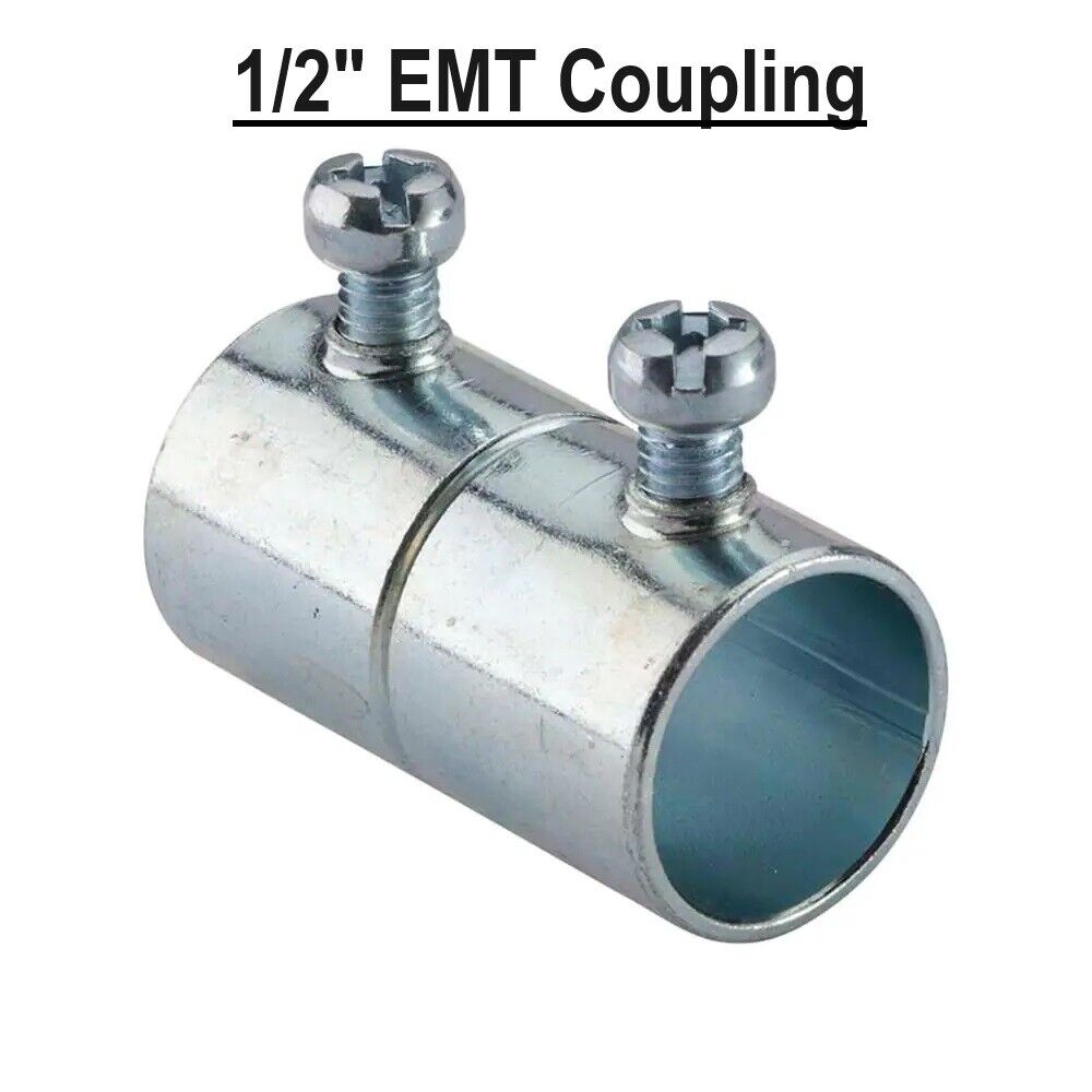 1/2" EMT Conduit UL Set Screw Coupling Coupler Zinc Steel Z-50S