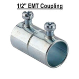 1/2" EMT Conduit UL Set Screw Coupling Coupler Zinc Steel Z-50S