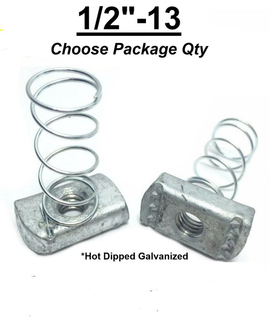 1/2"-13 Hot Dip Galvanized Spring Nuts for Unistrut Channel (#4124G) P1010