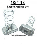 1/2"-13 Hot Dip Galvanized Spring Nuts for Unistrut Channel (#4124G) P1010
