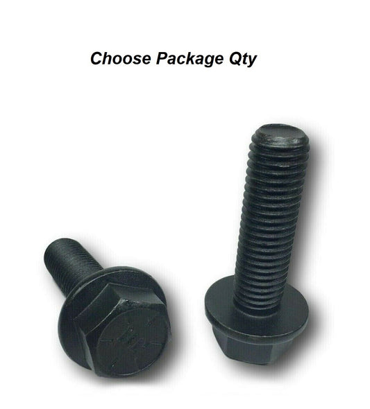 3/8"-16 x 1" Grade 8 Flange Frame Bolt Plain Black