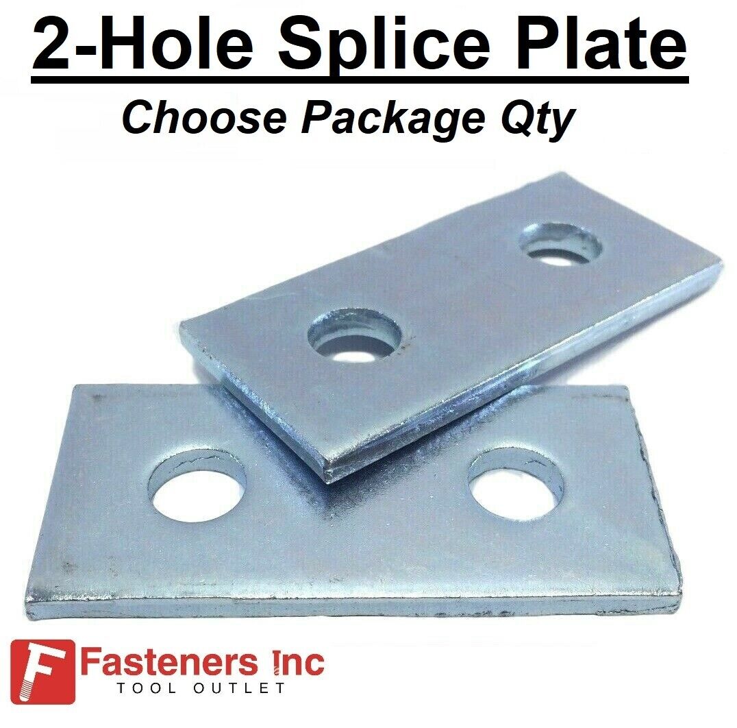 2-Hole Splice Plate x 3-1/2"L for Unistrut Channel #4612 P1065 Zinc Plated