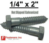 1/4" x 2" Hot Dipped Galvanized Hex Head Lag Bolt Screw HDG