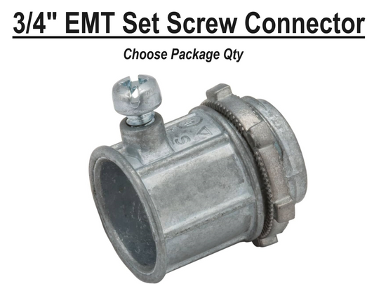 3/4" EMT Conduit UL Set Screw Connector Insulated Die Cast Zinc SSCN-075