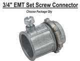 3/4" EMT Conduit UL Set Screw Connector Insulated Die Cast Zinc SSCN-075