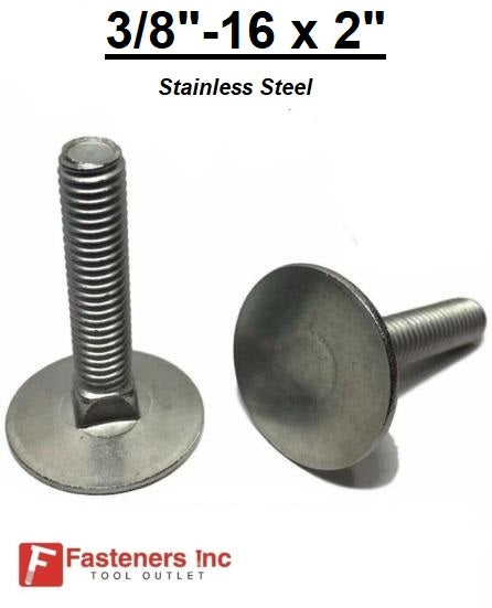 3/8"-16 x 2" Stainless Steel Elevator Bolt Full Thread