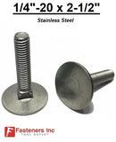 1/4"-20 x 2-1/2" Stainless Steel Elevator Bolt Full Thread