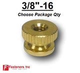 3/8"-16 Brass Solid Knurled Thumb Nut UNC Decorative